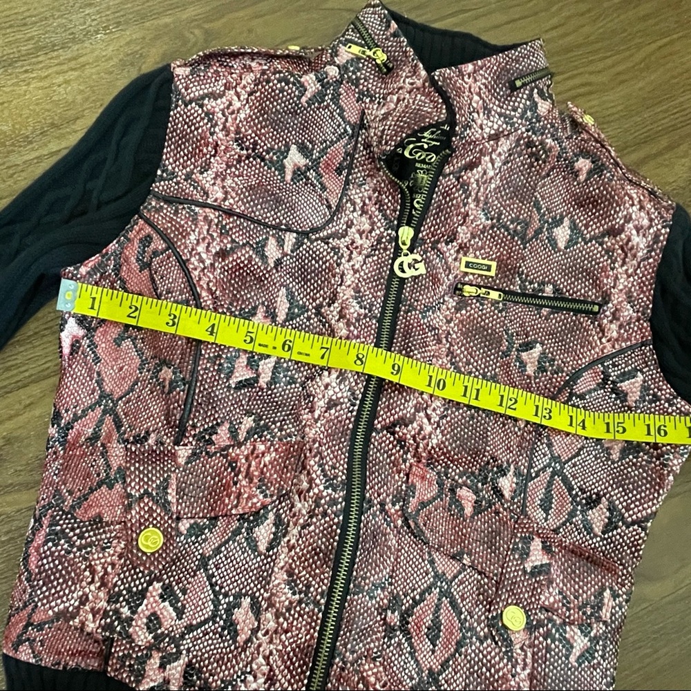 COOGI Faux Snake Skin Jacket Sweater Sleeve NWT size Small - Picture 12 of 16
